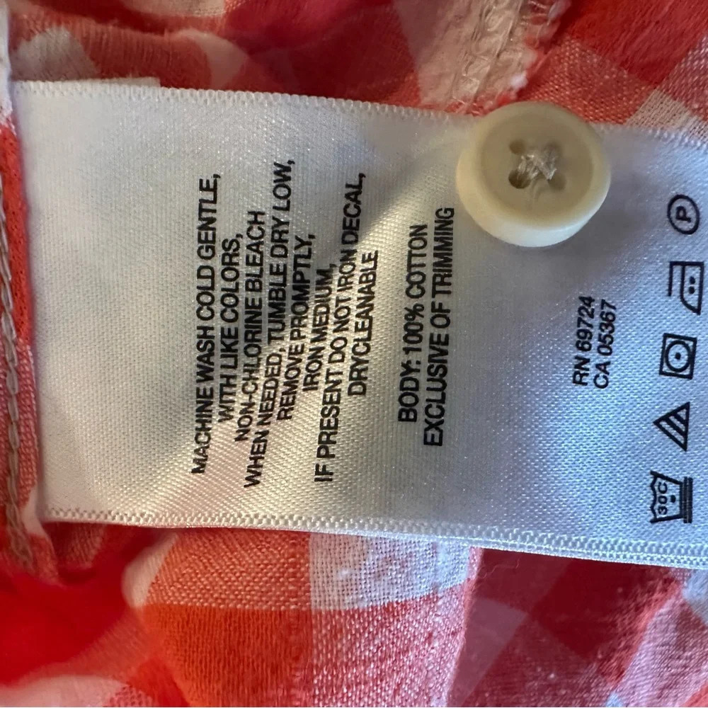 Orange gingham button down shirt from Columbia H-6 - Picture 5 of 5